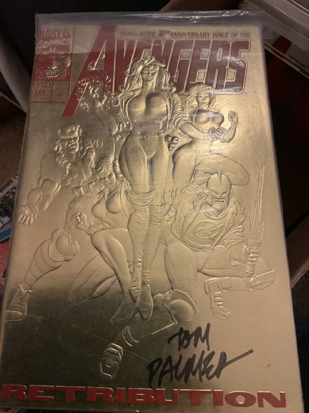 The Avengers (1963) Signed By Tom Palmer - Marvel Comics (366 - Sep 1993) comic book collectible [Barcode 759606070152] - Main Image 2