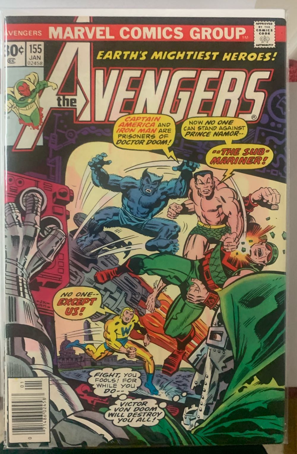 The Avengers - Marvel Comics (155 - Jan 1977) comic book collectible [Barcode 759606070152] - Main Image 2