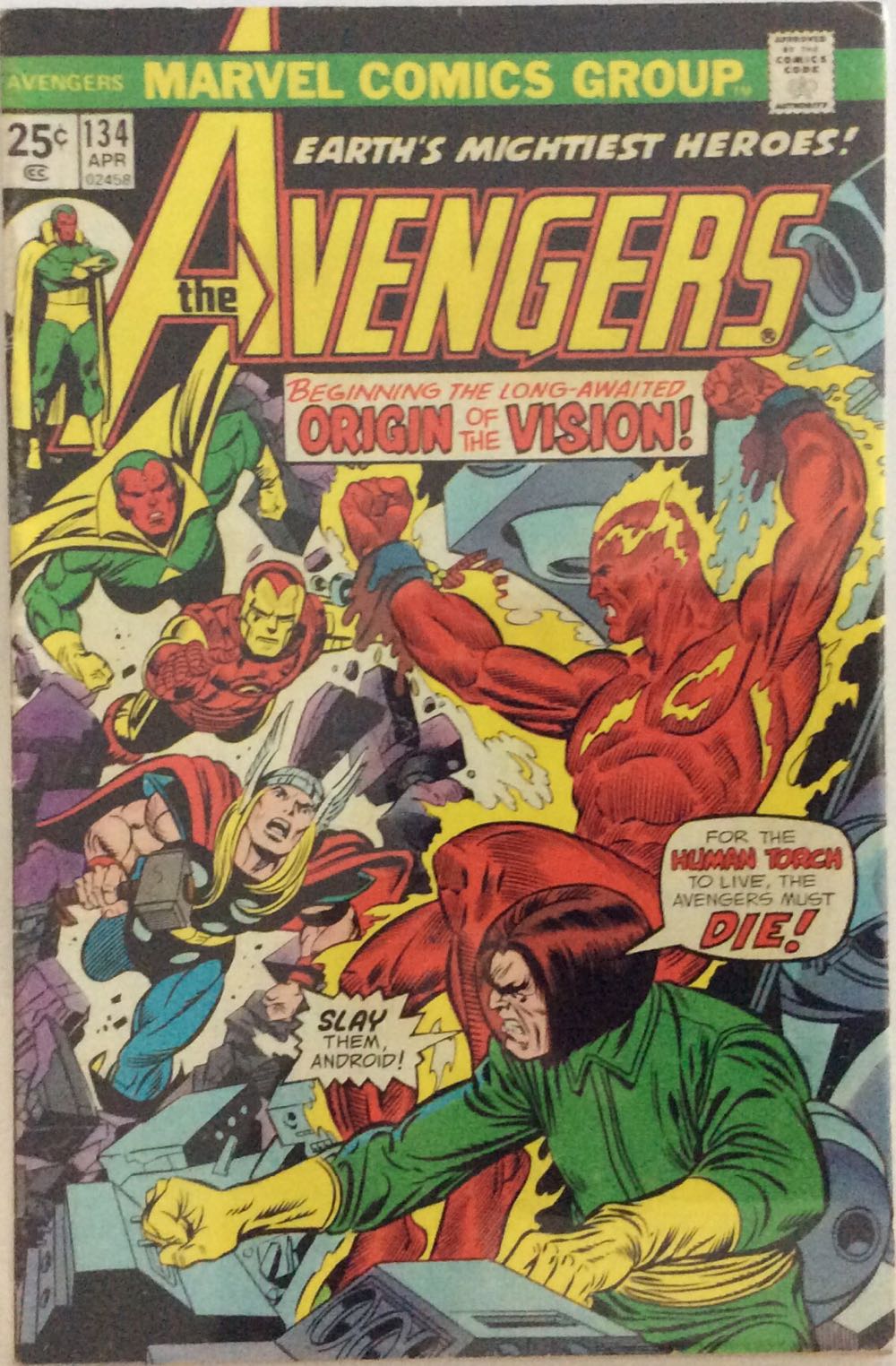 Avengers V1 #134 - Marvel Comcs (134 - Apr 1975) comic book collectible - Main Image 2
