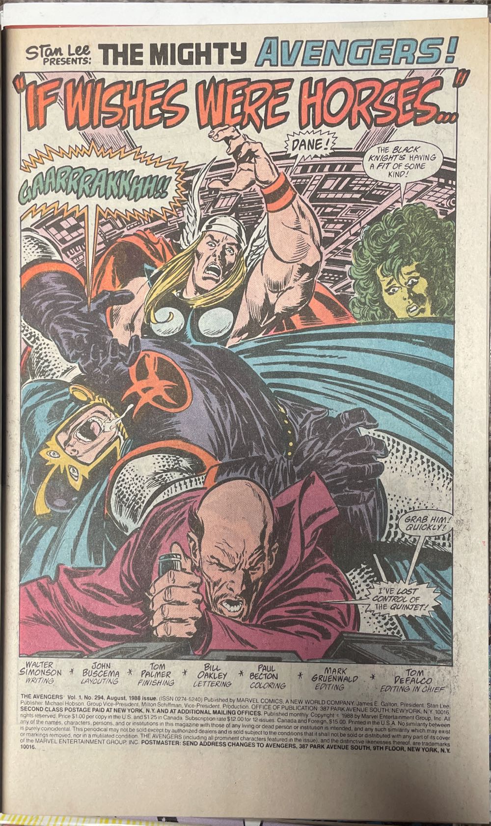 The Avengers - Marvel Comics (294 - Aug 1988) comic book collectible - Main Image 2