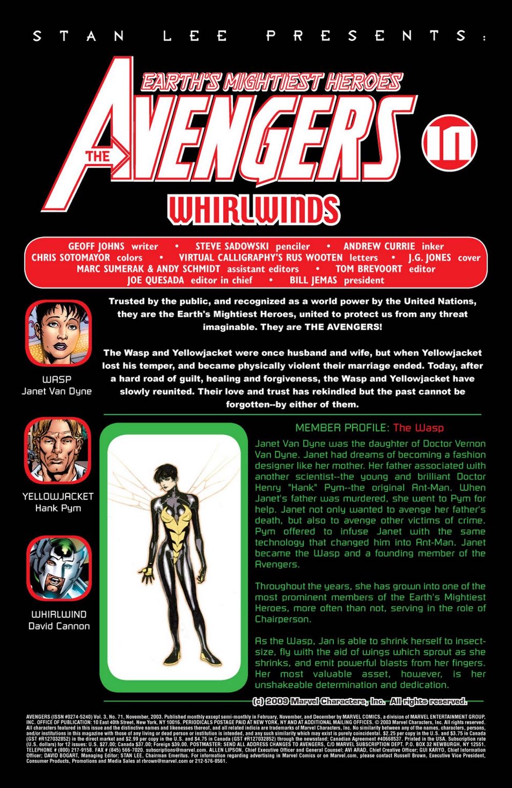 Avengers, The Vol. 3 - Marvel Comics (71 - Nov 2003) comic book collectible [Barcode 759606044580] - Main Image 2