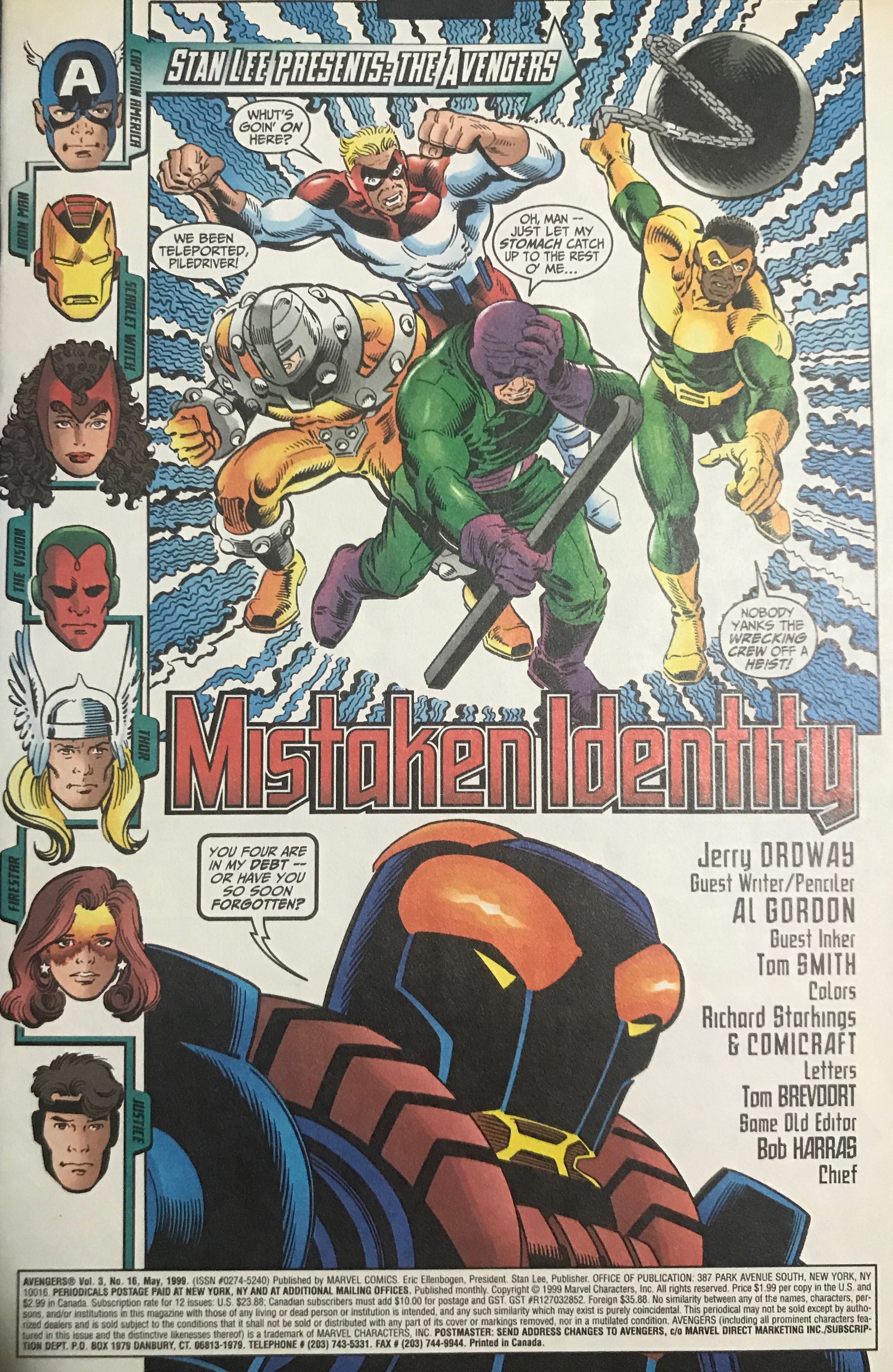 Avengers - Marvel (16 - May 1999) comic book collectible [Barcode 75960604458001611] - Main Image 2