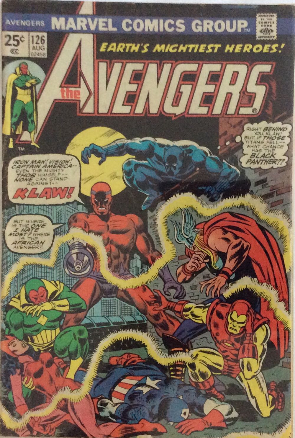 The Avengers - Marvel Comcs (126 - Aug 1974) comic book collectible [Barcode 759606024582] - Main Image 2