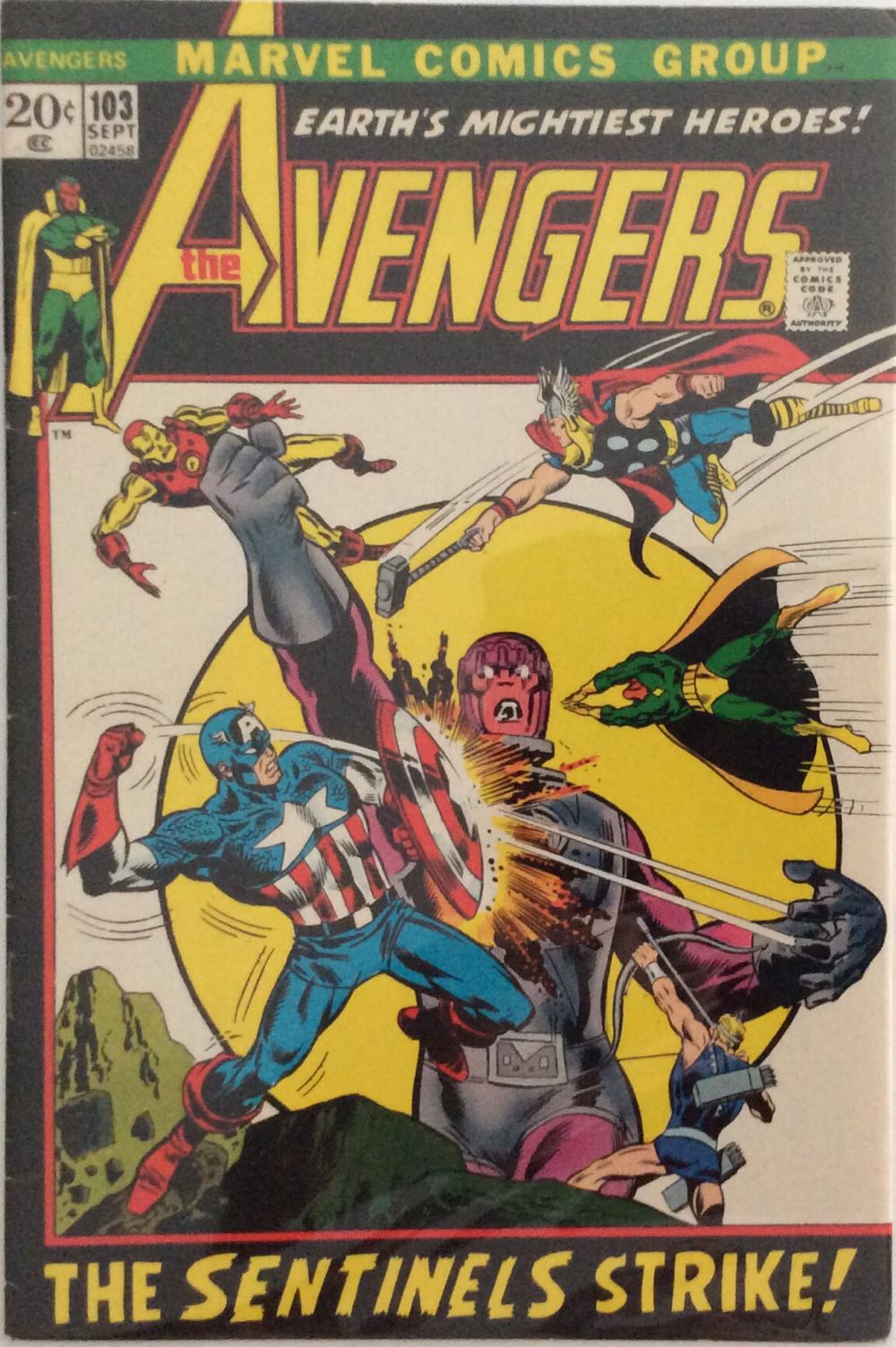 The Avengers - Marvel Comcs (103 - Sep 1972) comic book collectible [Barcode 759606024582] - Main Image 2