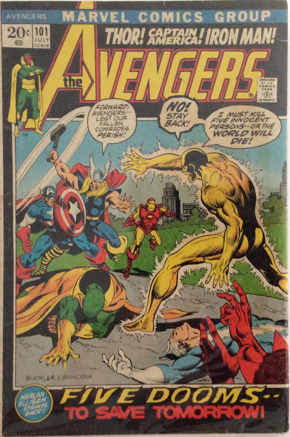 The Avengers 101 2C - Marvel Comics (101 - 07/1972) comic book collectible - Main Image 2