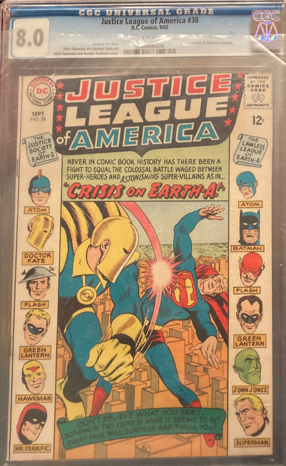 Justice League of America - DC (Detective Comics) (38 - Sep 1965) comic book collectible [Barcode 85541455] - Main Image 2