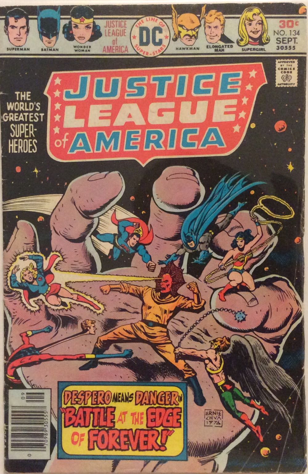 Justice League of America (1960) - DC Comics (134 - 09/1976) comic book collectible [Barcode 207288230555709] - Main Image 2