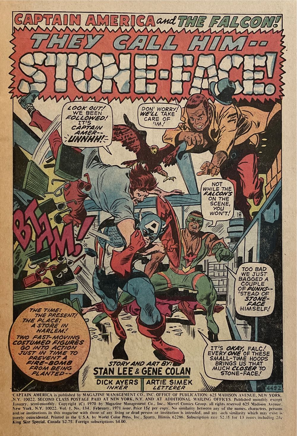 Captain America V1 - Magazine Management Co. (134 - Feb 1971) comic book collectible [Barcode 759606070800] - Main Image 2