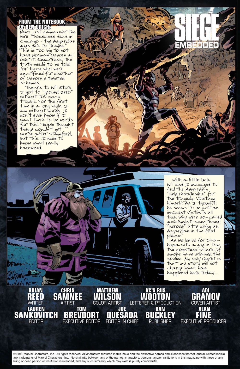 Siege: Embedded - Marvel Comics (2 - Apr 2010) comic book collectible [Barcode 75960607144900211] - Main Image 2