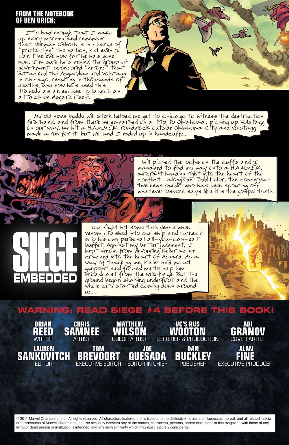 Siege: Embedded - Marvel Comics (4 - Jul 2010) comic book collectible [Barcode 75960607144900411] - Main Image 2
