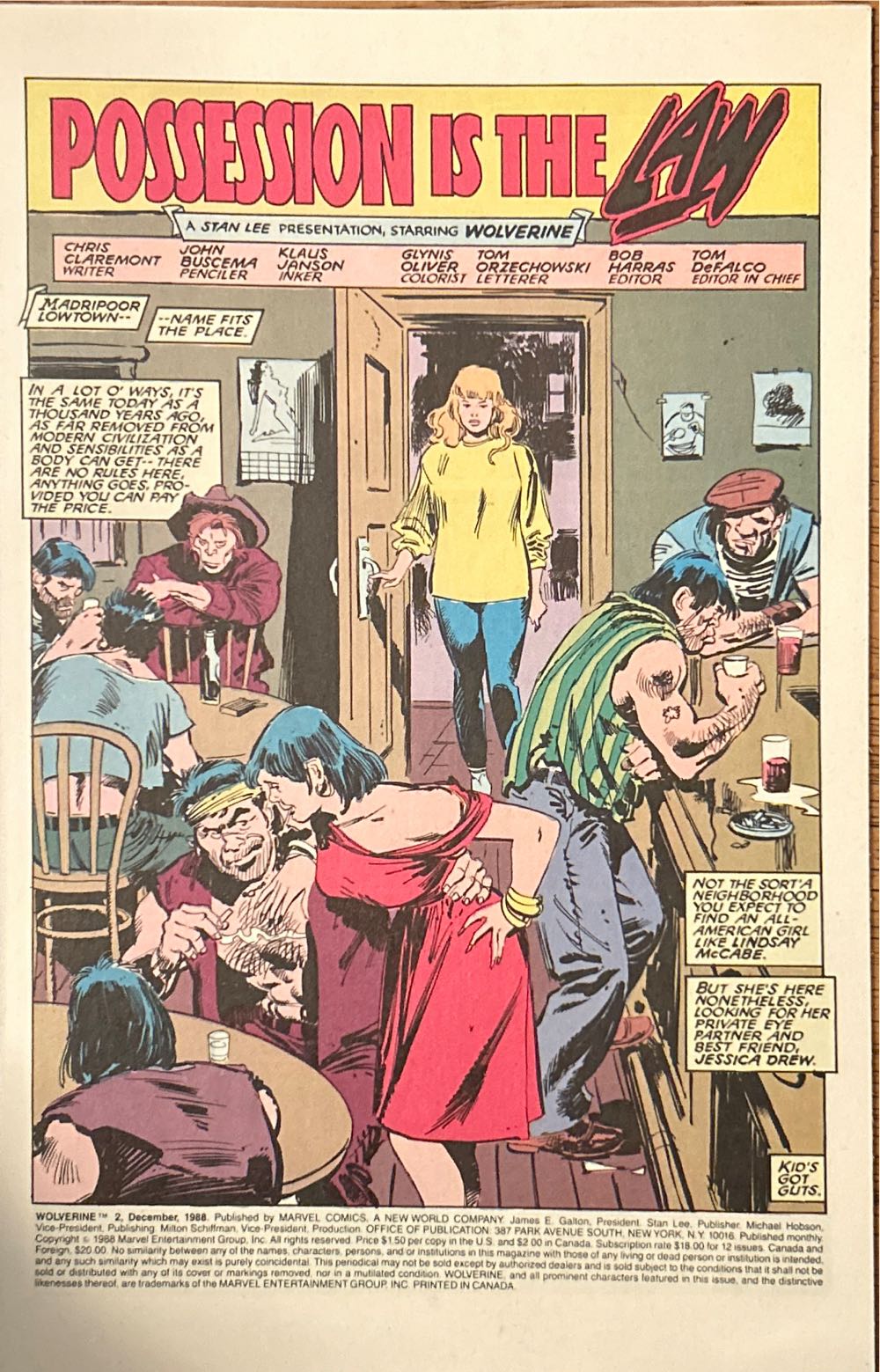 Wolverine (Vol. 2) - Marvel Comics (2 - Dec 1988) comic book collectible [Barcode 07148602254112] - Main Image 3
