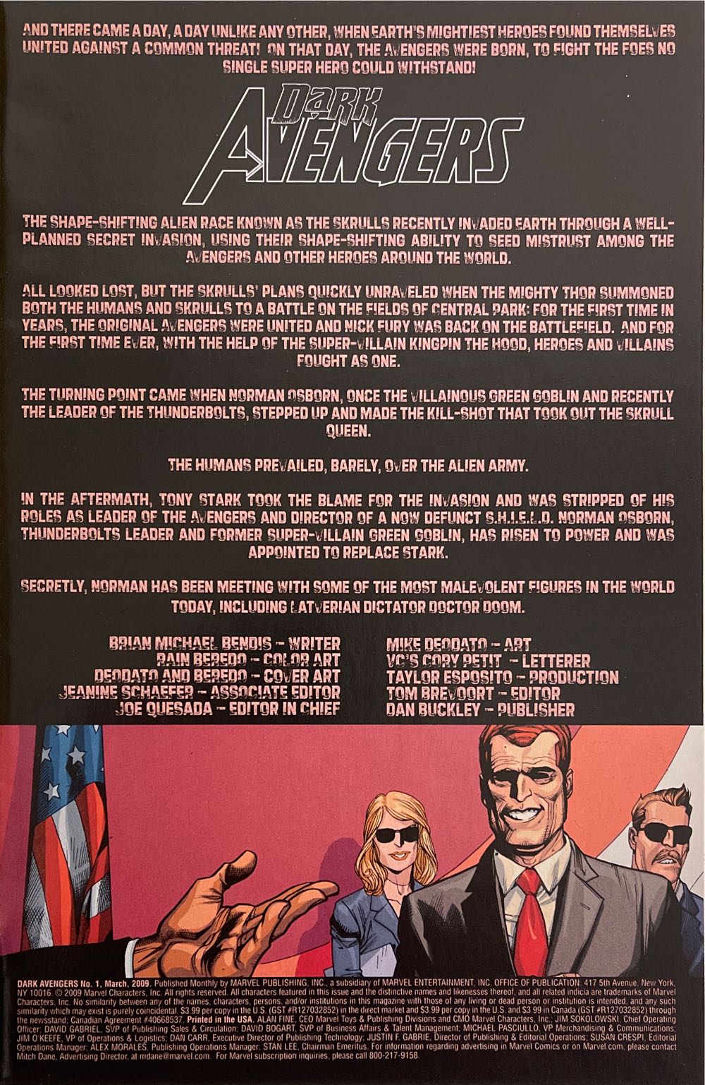 Dark Avengers (2009) - Marvel (1 - Mar 2009) comic book collectible [Barcode 75960606630800111] - Main Image 2