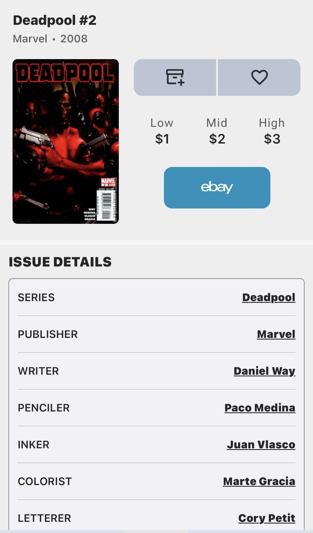 Deadpool (Vol. 2) - Marvel Comcs (2 - Nov 2008) comic book collectible [Barcode 759606064076] - Main Image 2