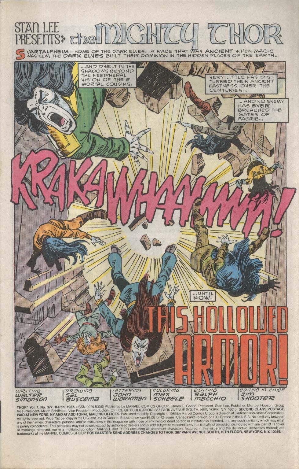 Thor - Marvel (377 - Mar 1987) comic book collectible [Barcode 071486024507] - Main Image 2