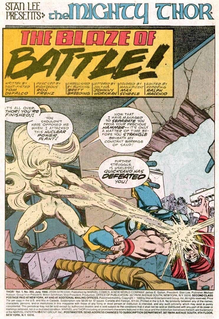 Thor - Marvel (393 - Jul 1988) comic book collectible [Barcode 071486024507] - Main Image 4