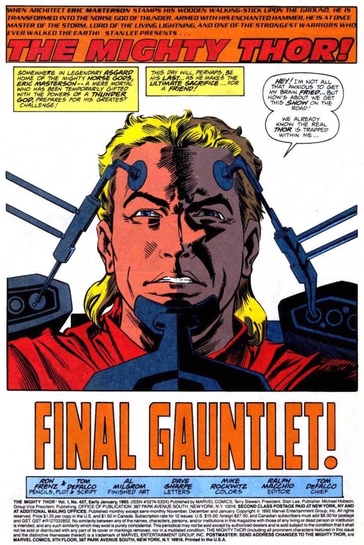 Thor, The Mighty - Marvel Comics (457 - 01/1993) comic book collectible [Barcode 009281024507] - Main Image 3