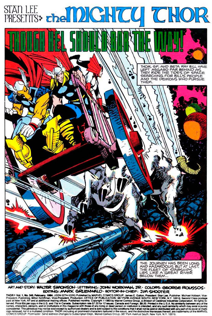Thor, The Mighty - Marvel Comics (344 - Feb 1984) comic book collectible [Barcode 071486024507] - Main Image 2