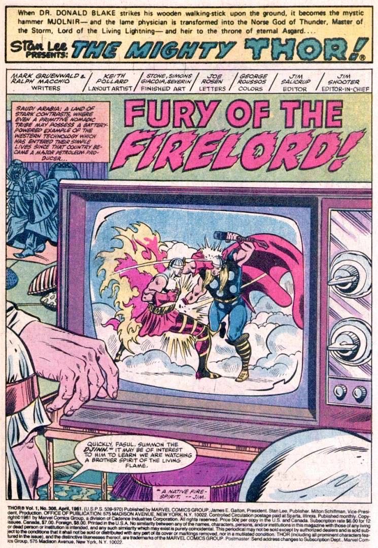 Thor 306 - Marvel Comics (306 - Apr 1981) comic book collectible [Barcode 071486024507] - Main Image 3