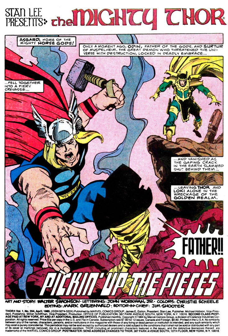 Thor, The Mighty - Marvel Comics (354 - Apr 1985) comic book collectible [Barcode 071486024507] - Main Image 3