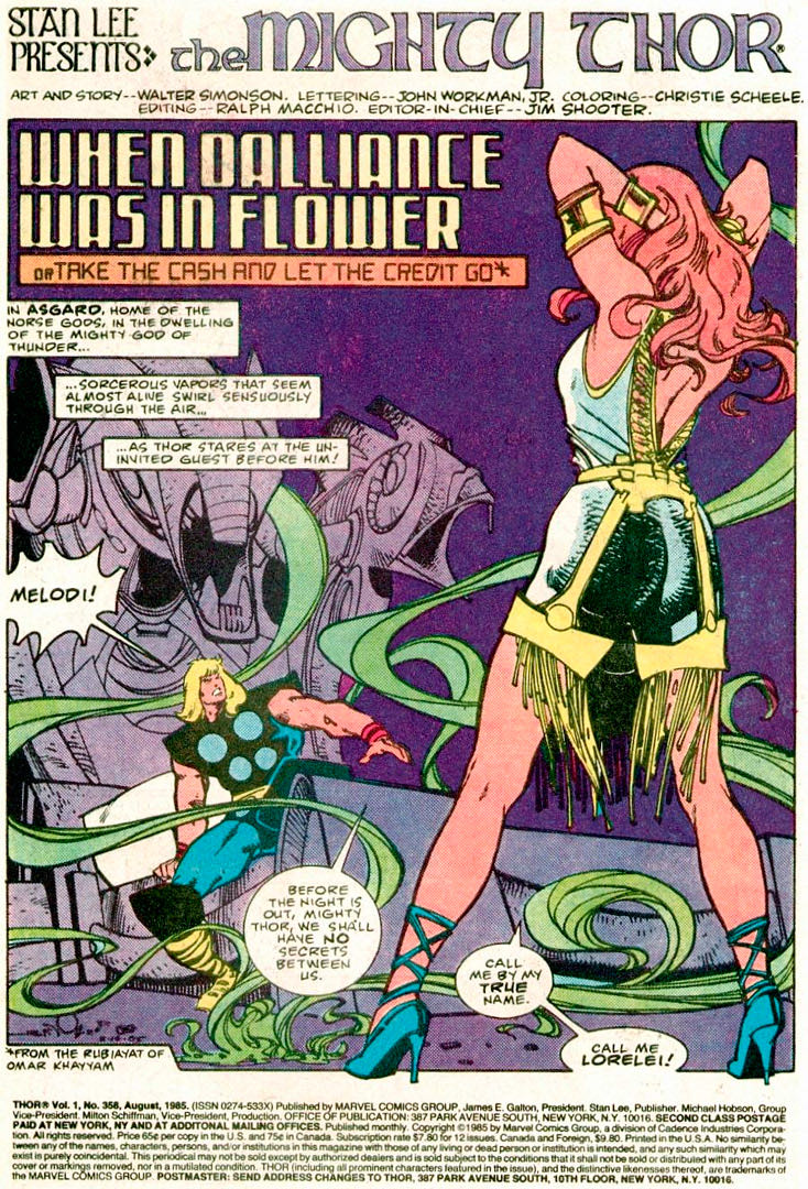 Thor - Marvel (358 - Aug 1985) comic book collectible [Barcode 071486024507] - Main Image 2
