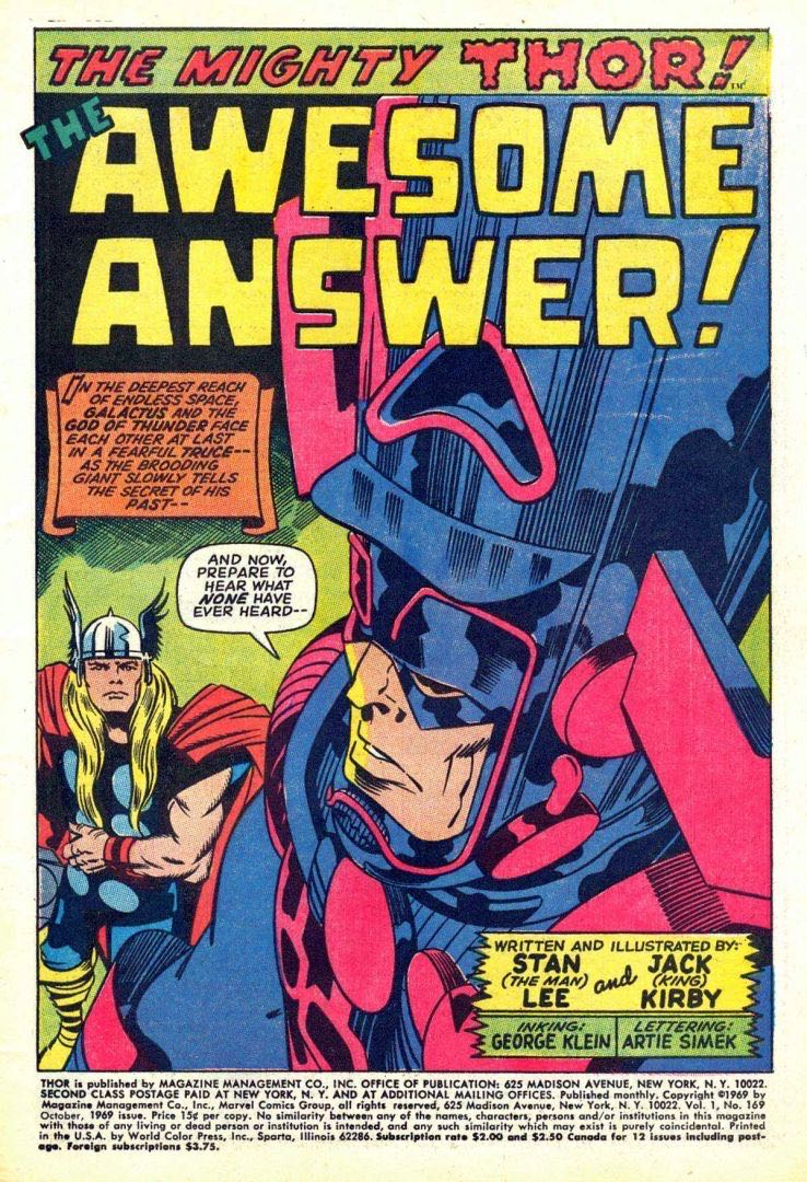 Thor (Vol 1) - Marvel (169 - Oct 1969) comic book collectible [Barcode 780785117223] - Main Image 3