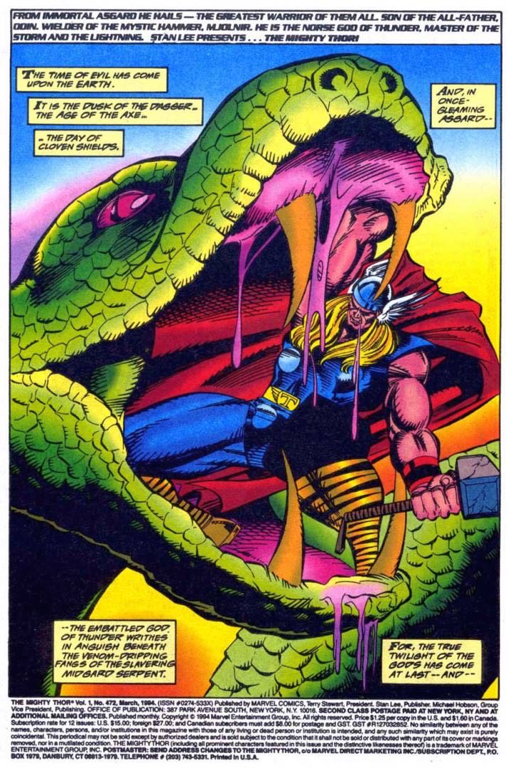 Thor, The Mighty - Marvel Comics (472 - Mar 1993) comic book collectible [Barcode 000000000] - Main Image 3