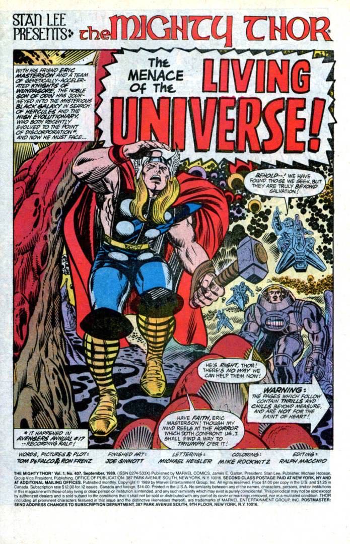 Thor - Marvel Comics (402 - Apr 1989) comic book collectible [Barcode 000000000] - Main Image 4