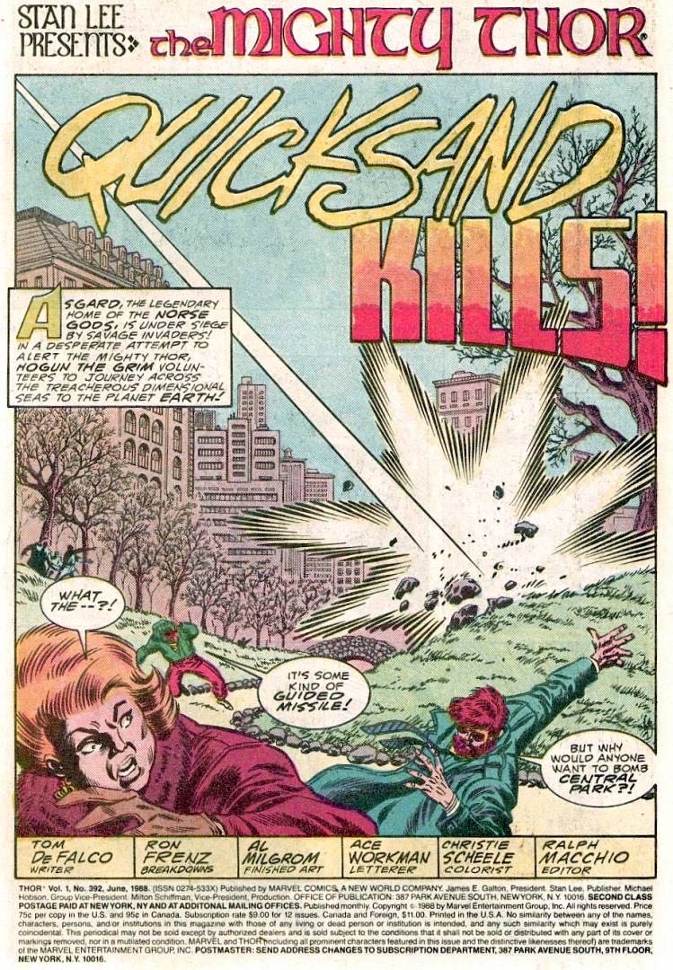 Thor, The Mighty - Marvel Comics (392 - Jun 1988) comic book collectible [Barcode 000000000] - Main Image 4