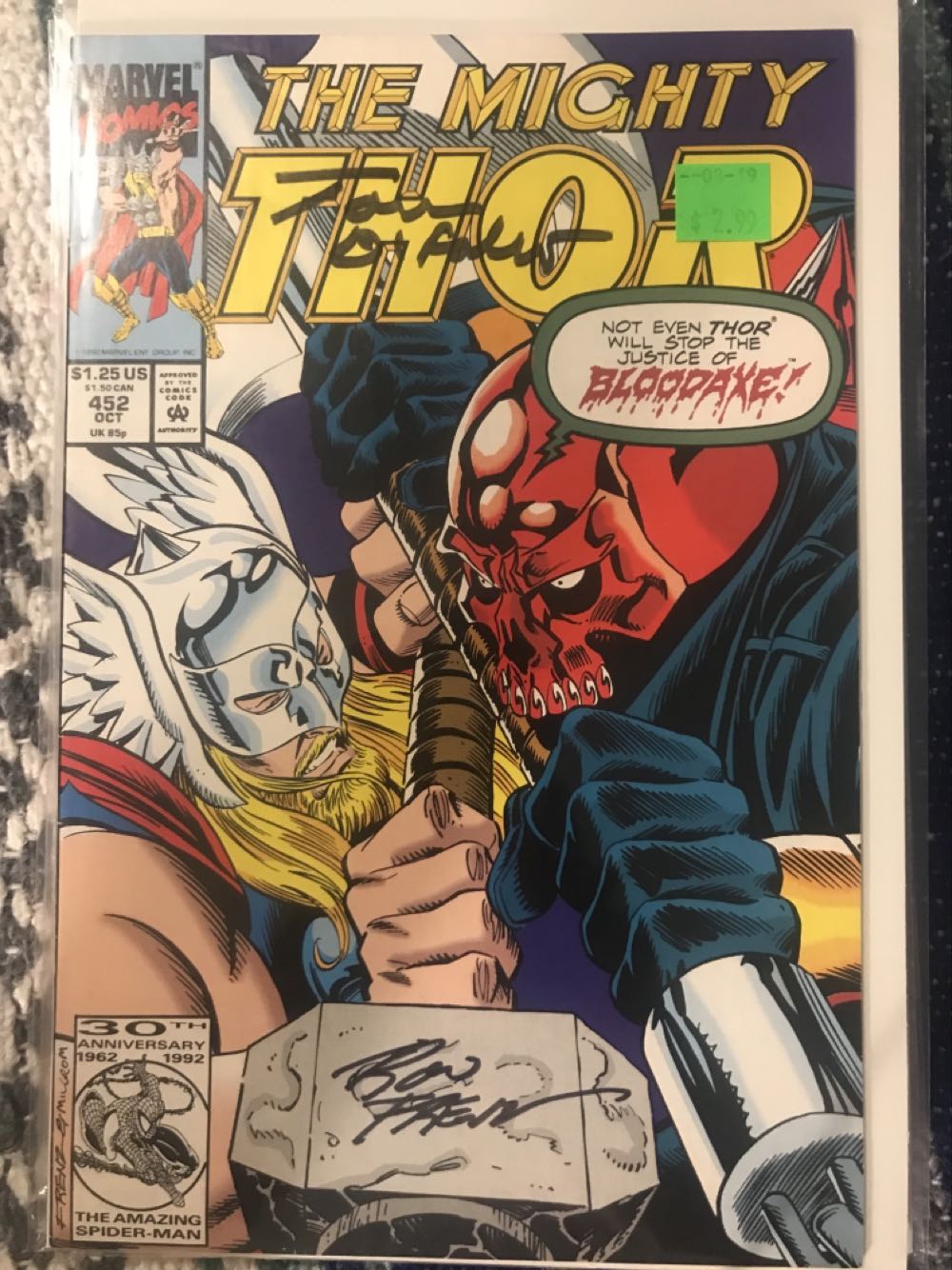 Mighty Thor (Vol 1) - Marvel Comics (452 - Oct 1992) comic book collectible [Barcode 009281024507] - Main Image 2