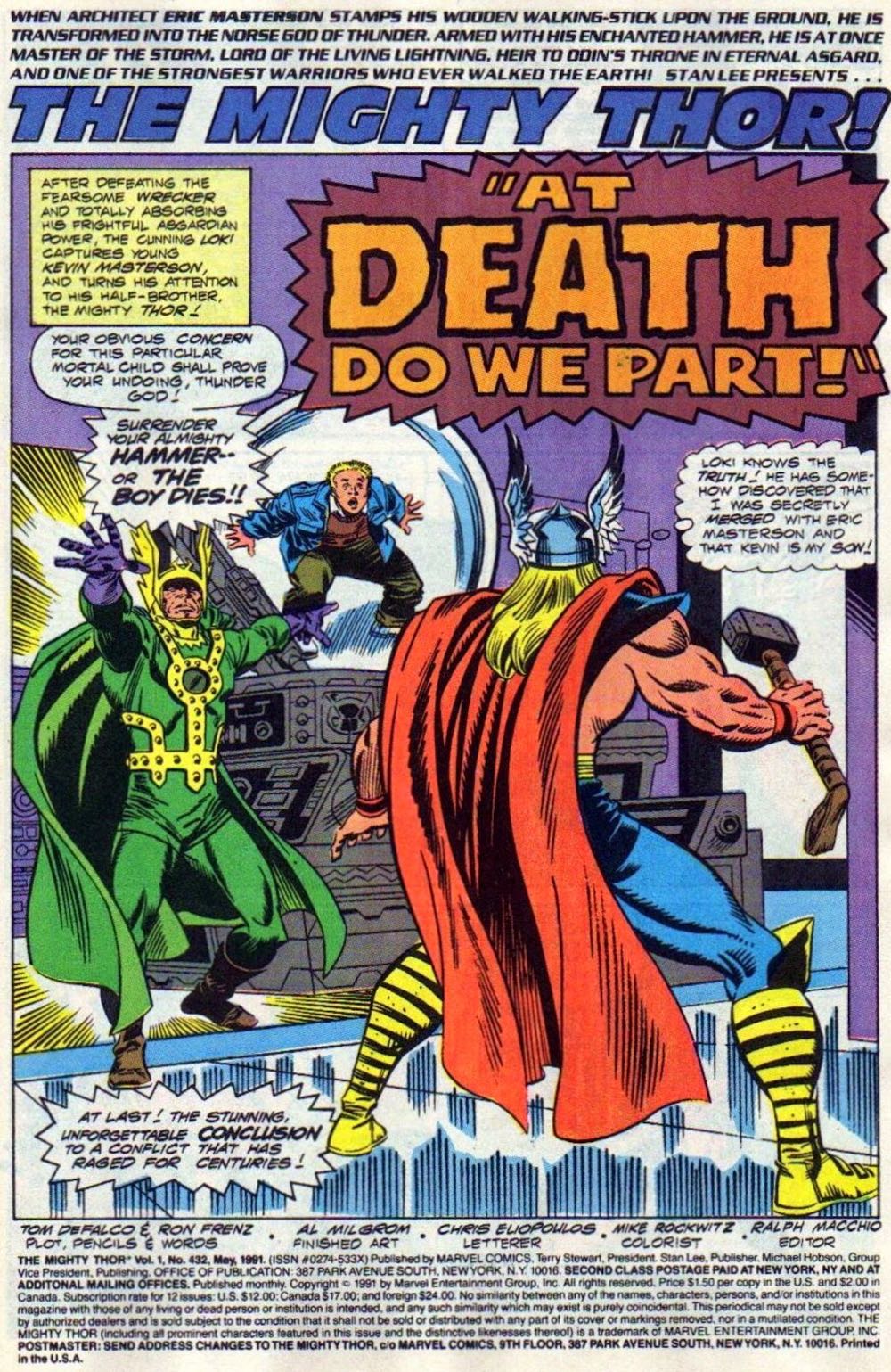 Mighty Thor, The - Marvel Comics Group (432 - May 1991) comic book collectible [Barcode 071486024507] - Main Image 2