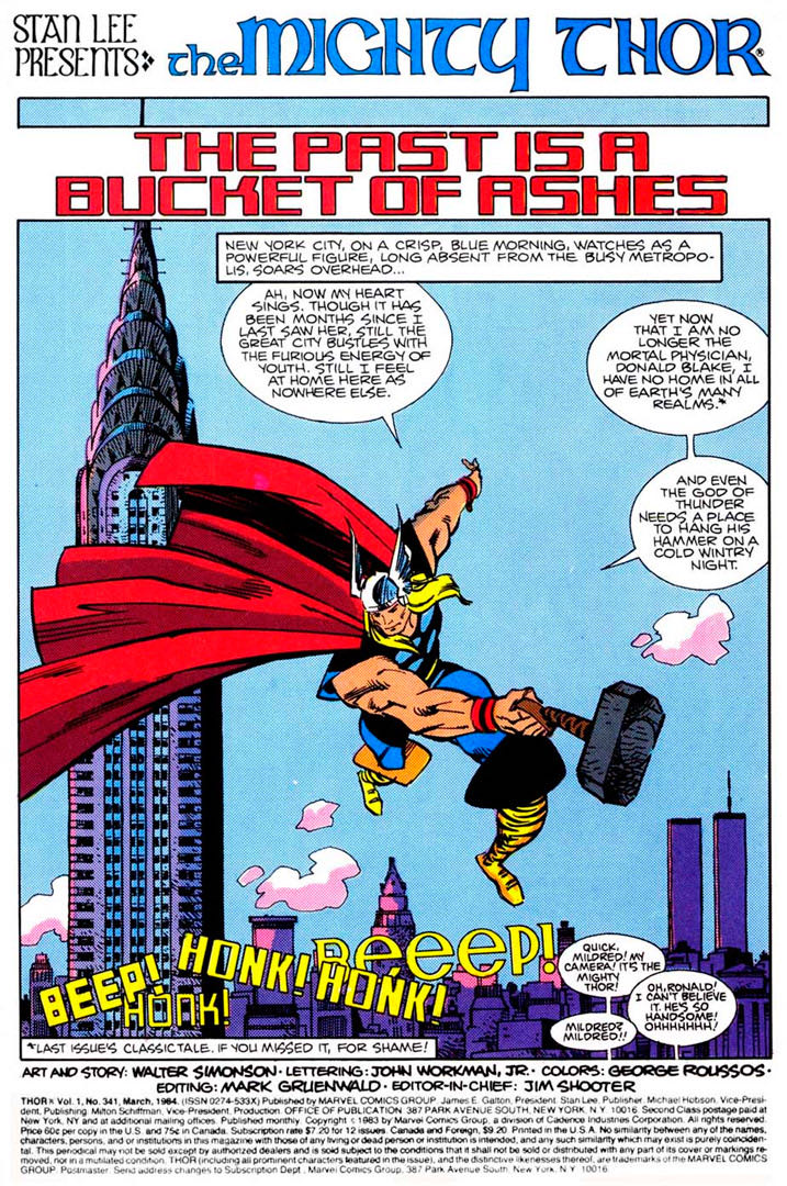 Thor - Marvel (341 - Mar 1984) comic book collectible - Main Image 2