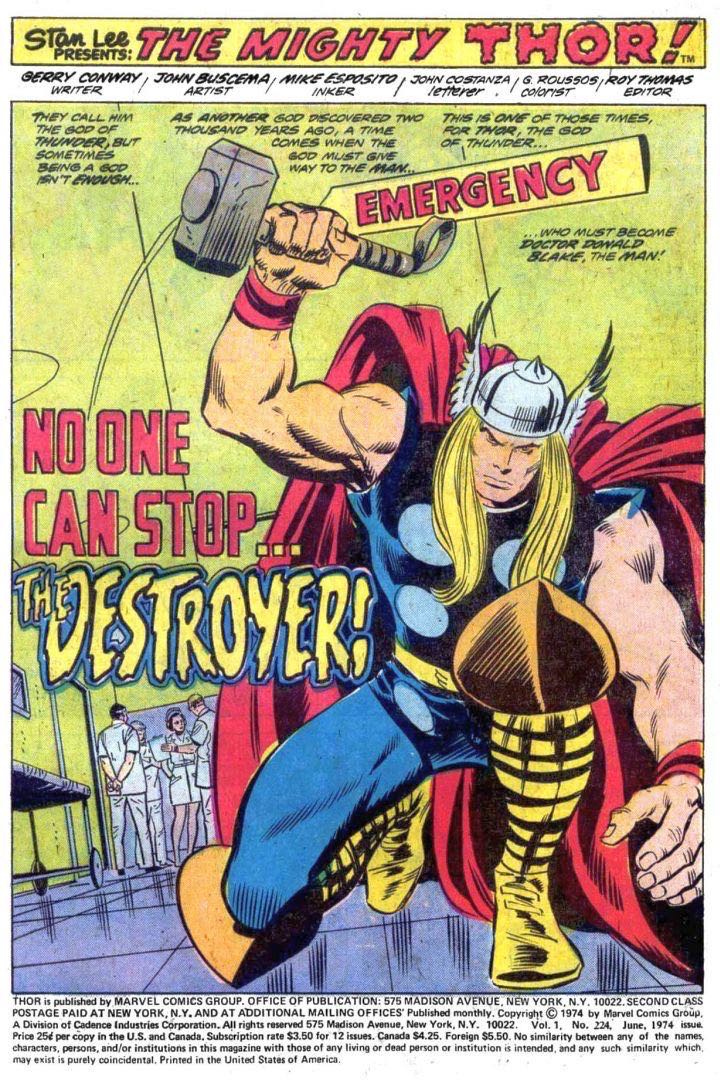Thor, The Mighty - Marvel Comics (224 - Jan 1974) comic book collectible - Main Image 2