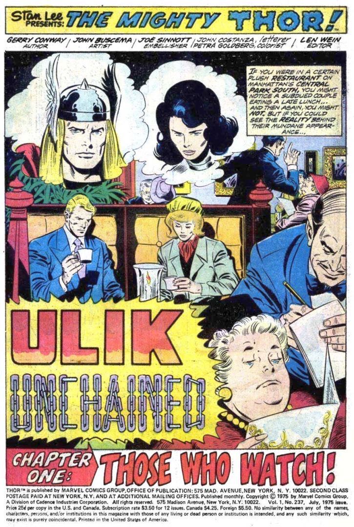 Thor, The Mighty - Marvel Comics (237 - Jul 1975) comic book collectible - Main Image 2