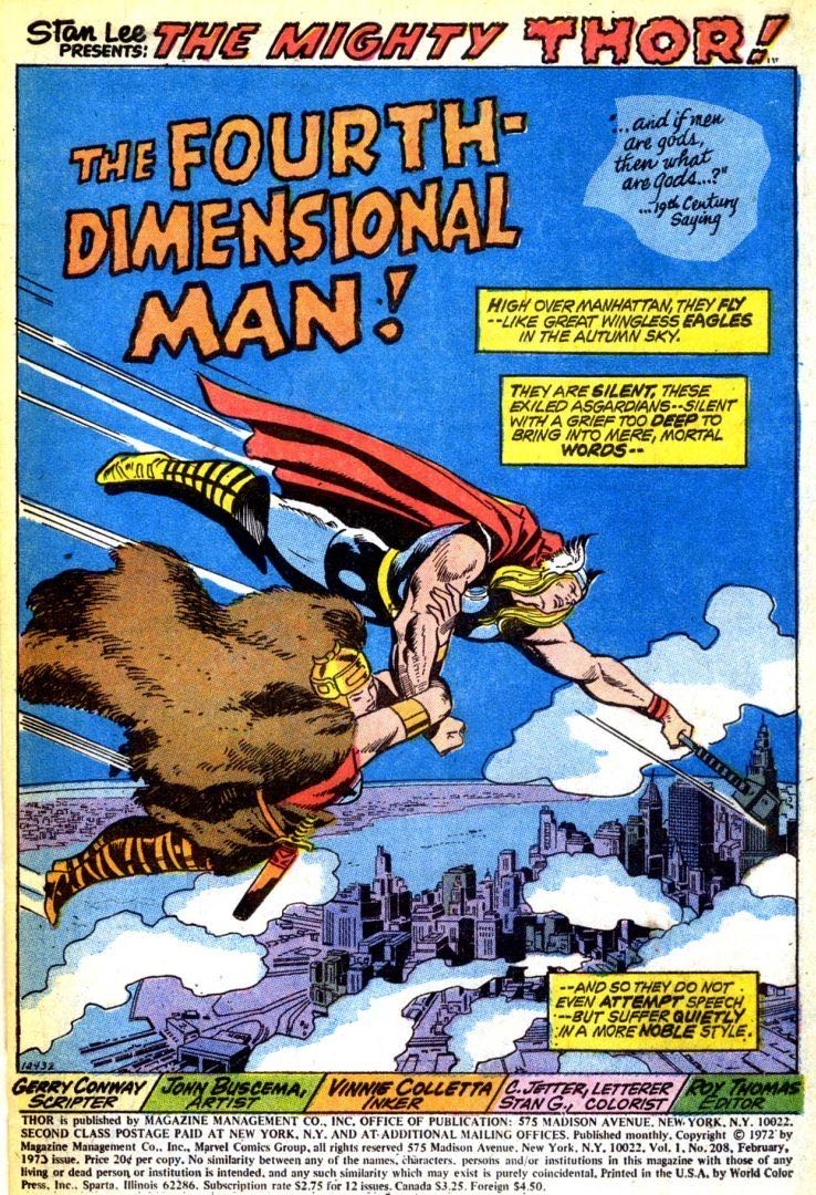 Thor (Vol 1) - Marvel Comics Group (208 - Feb 1973) comic book collectible - Main Image 4