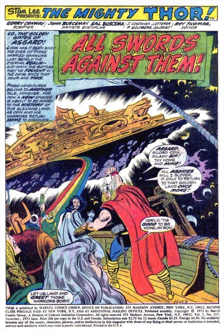 Thor, The Mighty - Marvel Comics (217 - 11/1973) comic book collectible - Main Image 2