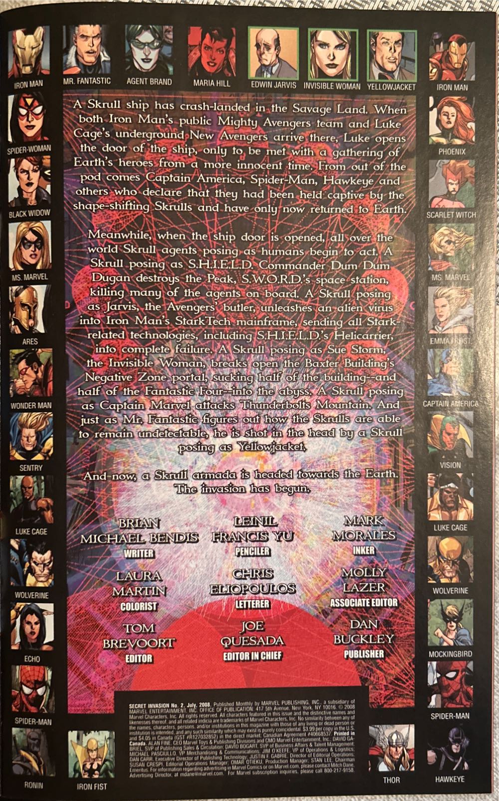 Secret Invasion - Marvel Comics (2 - Jul 2008) comic book collectible [Barcode 75960606316100211] - Main Image 3