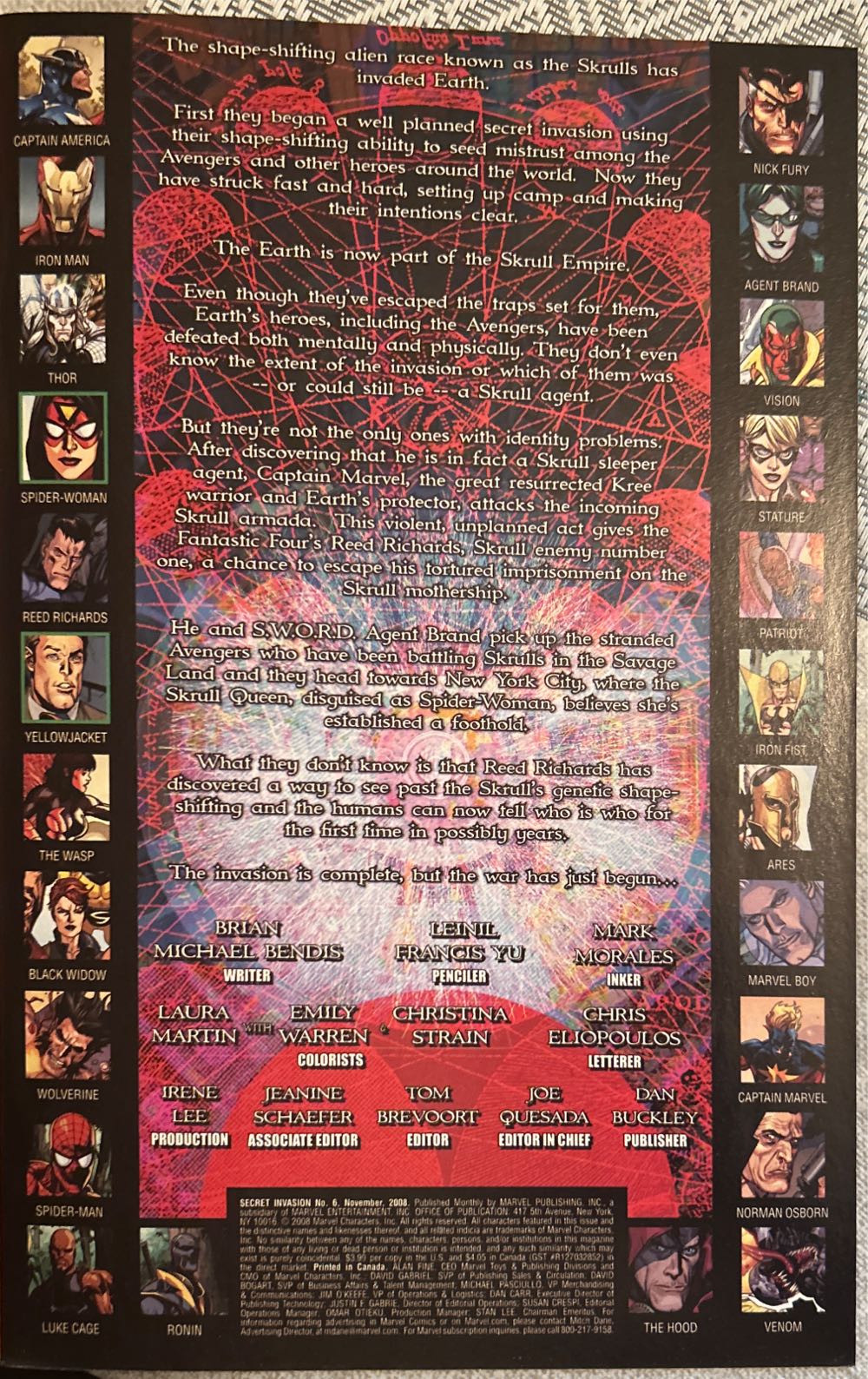 Secret Invasion - Marvel Comics (6 - Nov 2008) comic book collectible [Barcode 75960606316100611] - Main Image 3