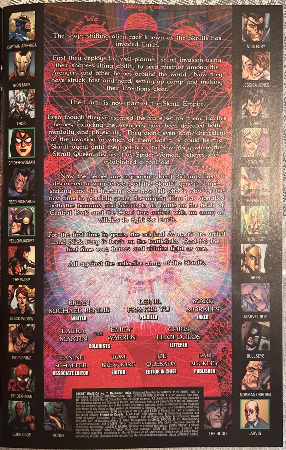 Secret Invasion - Marvel (7 - Dec 2008) comic book collectible [Barcode 75960606316100711] - Main Image 3