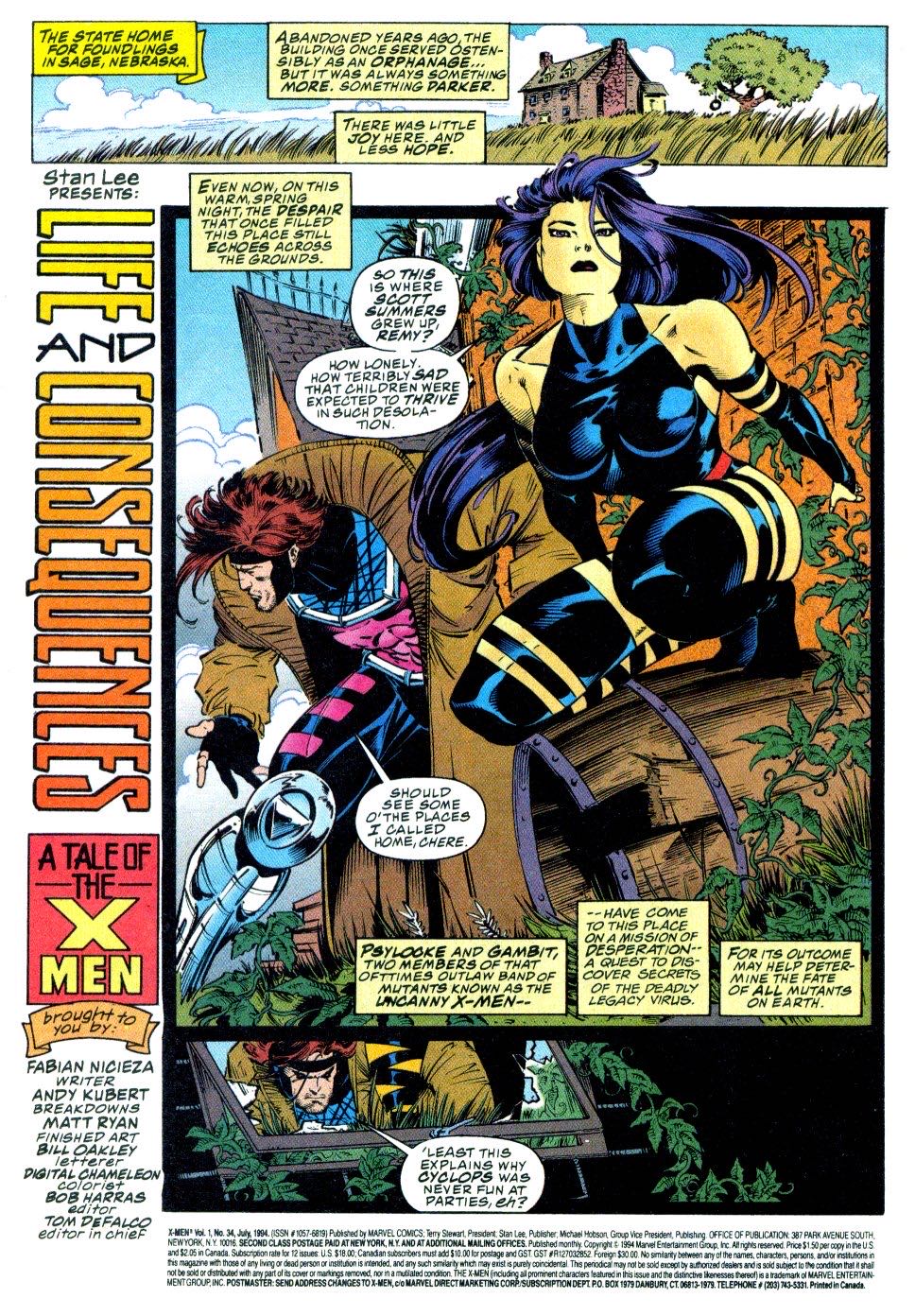 X-Men (1991) - Marvel (34 - Jul 1994) comic book collectible [Barcode 759606017720] - Main Image 3