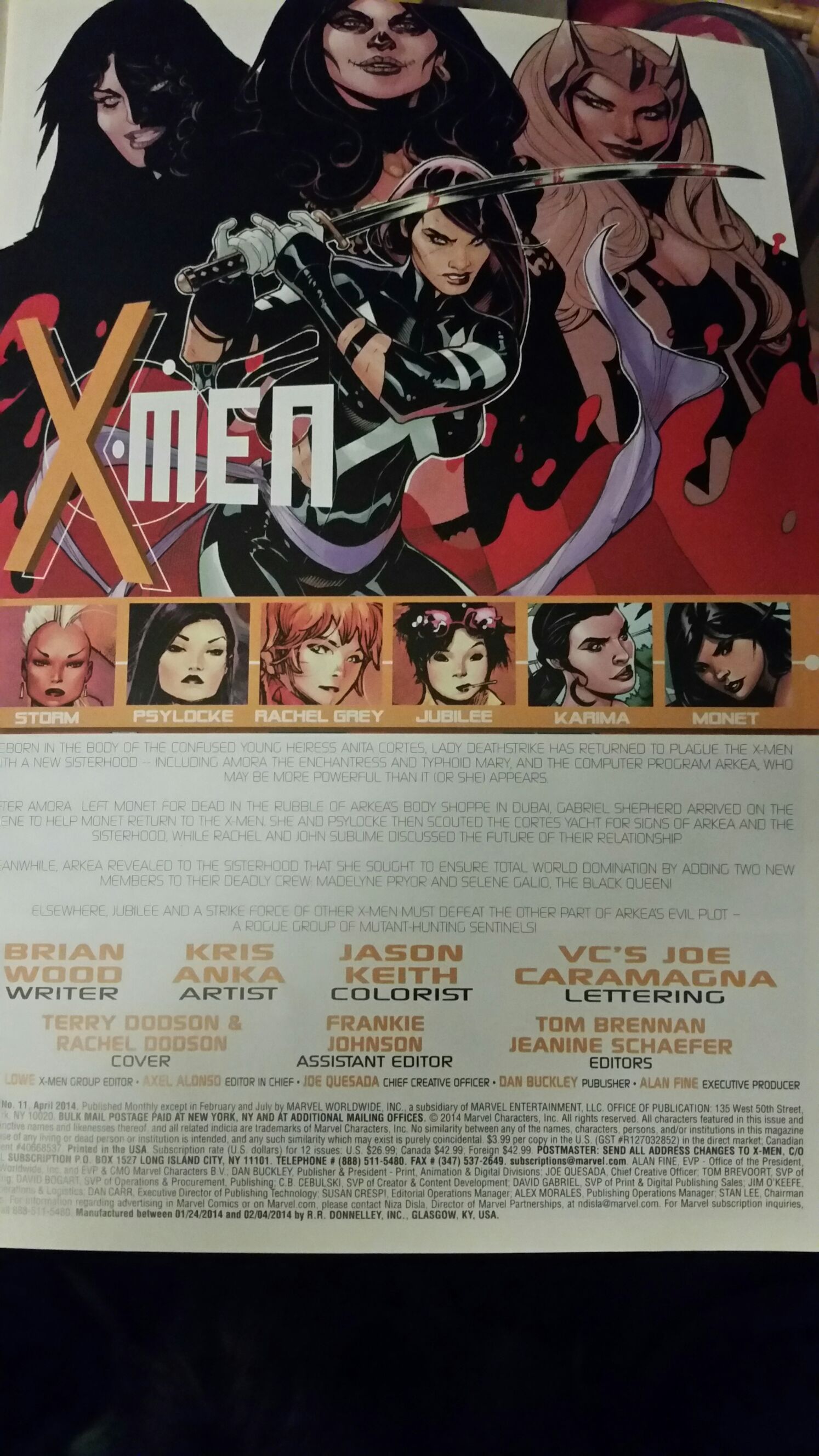 X-Men - Buckley, Dan (11 - 04/2014) comic book collectible [Barcode 759606079247] - Main Image 2