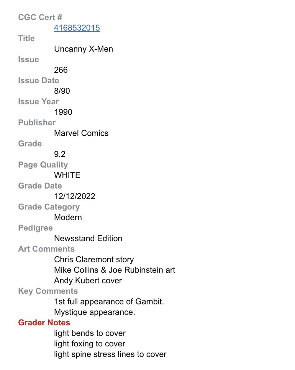 Uncanny X-Men - Marvel (266 - Aug 1990) comic book collectible [Barcode 071486024613] - Main Image 4