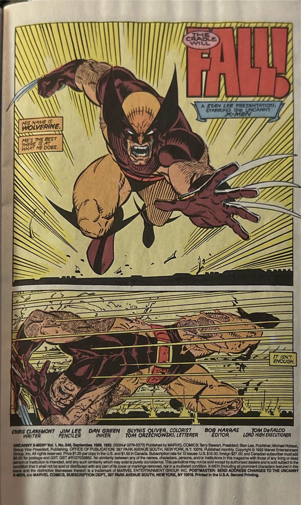 The Uncanny X-Men - Marvel Comics (248 - Jun 1989) comic book collectible [Barcode 9780871355829] - Main Image 2