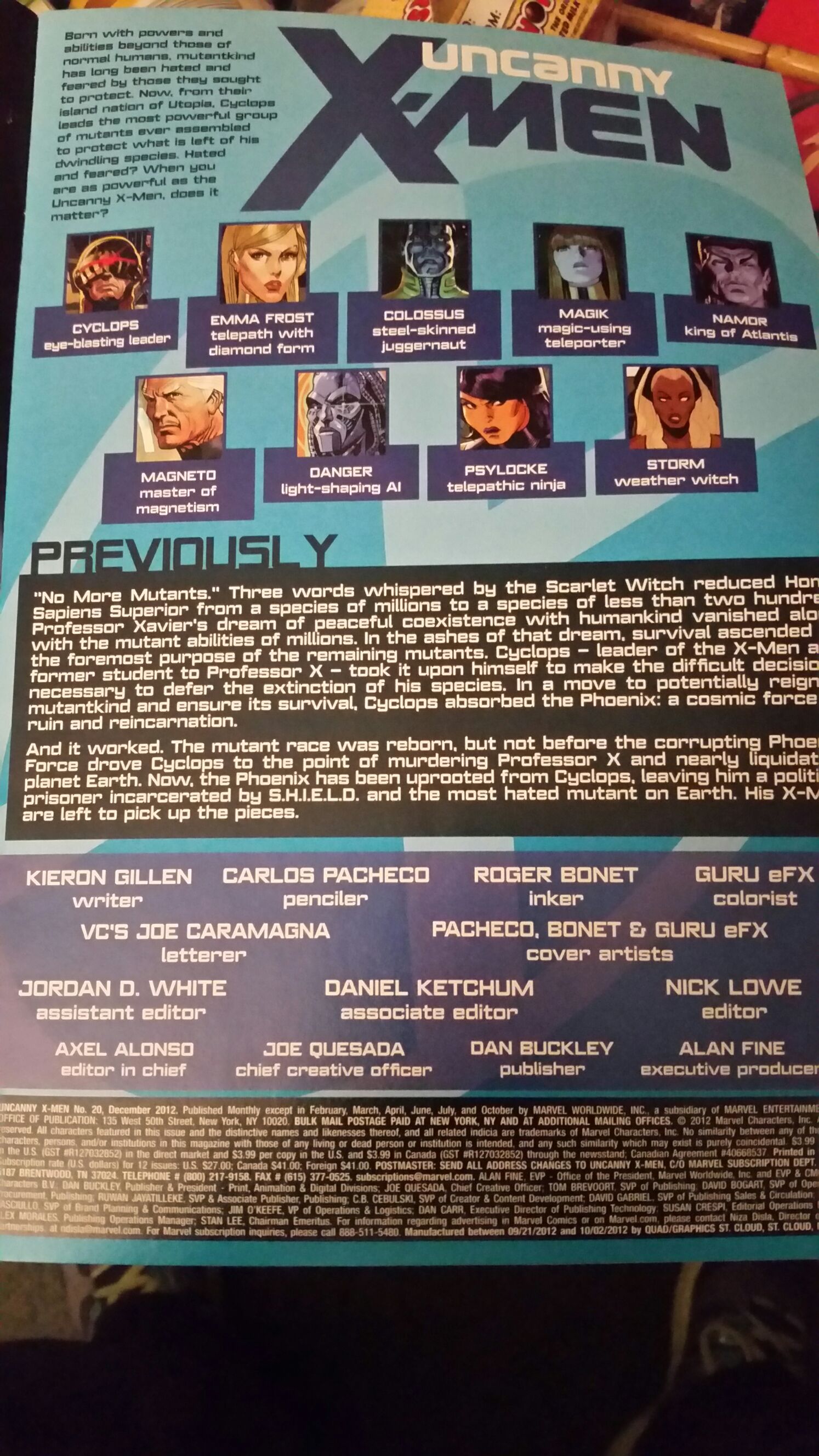 Uncanny X-Men vol2 - Buckley, Dan (20 - 12/2012) comic book collectible - Main Image 2