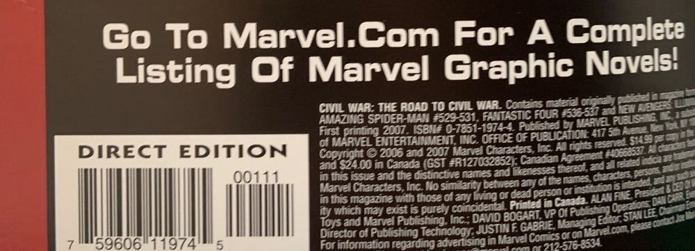 Civil War: The Road to Civil War - Marvel Comics (529-531;536-537 - Feb 2007) comic book collectible [Barcode 978078511974651499] - Main Image 3