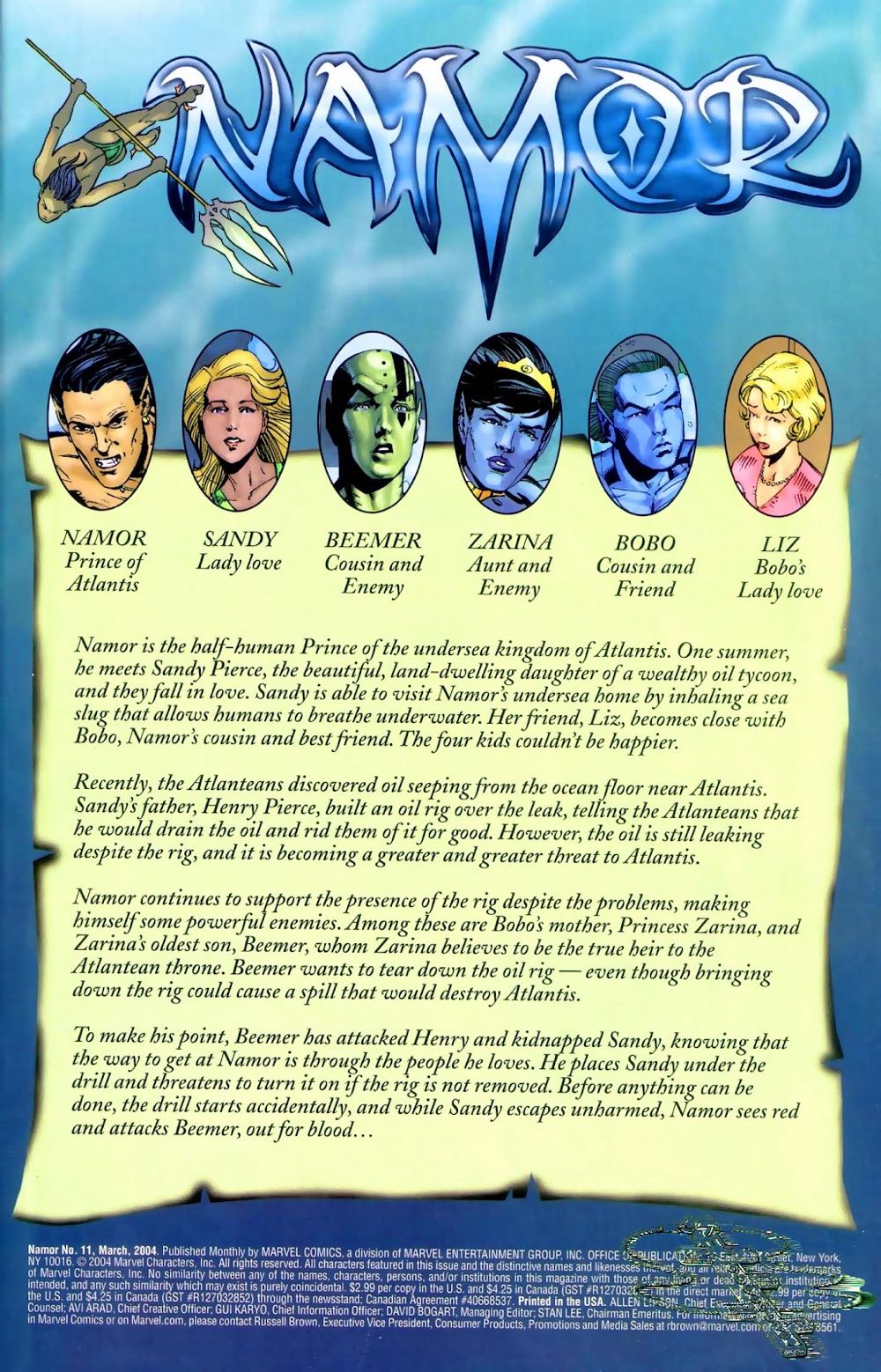 Namor - Marvel Comics (11 - Mar 2004) comic book collectible [Barcode 071486013259] - Main Image 2