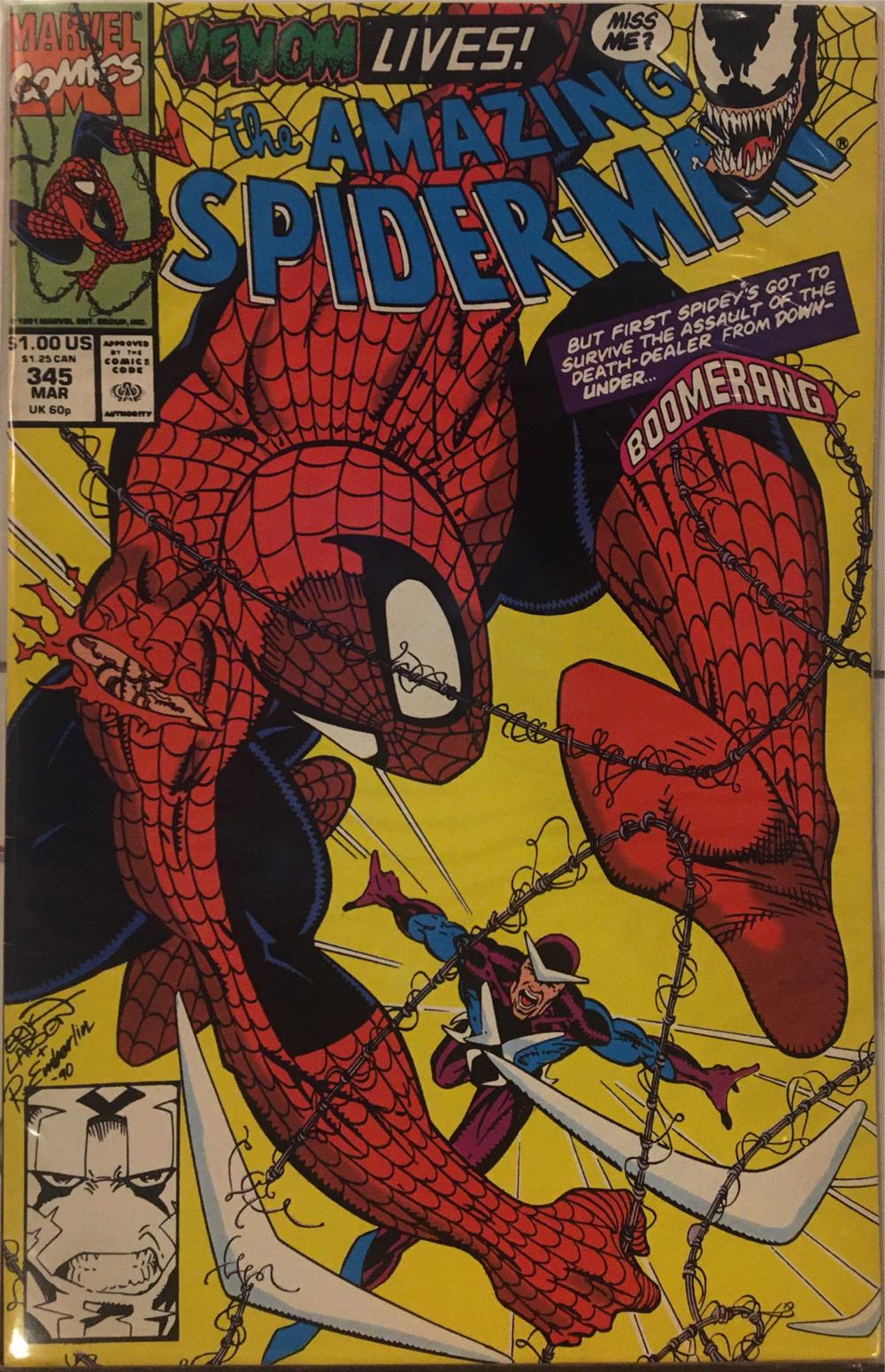 Amazing Spider-Man - Marvel (345 - Mar 1991) comic book collectible [Barcode 071486024576] - Main Image 2