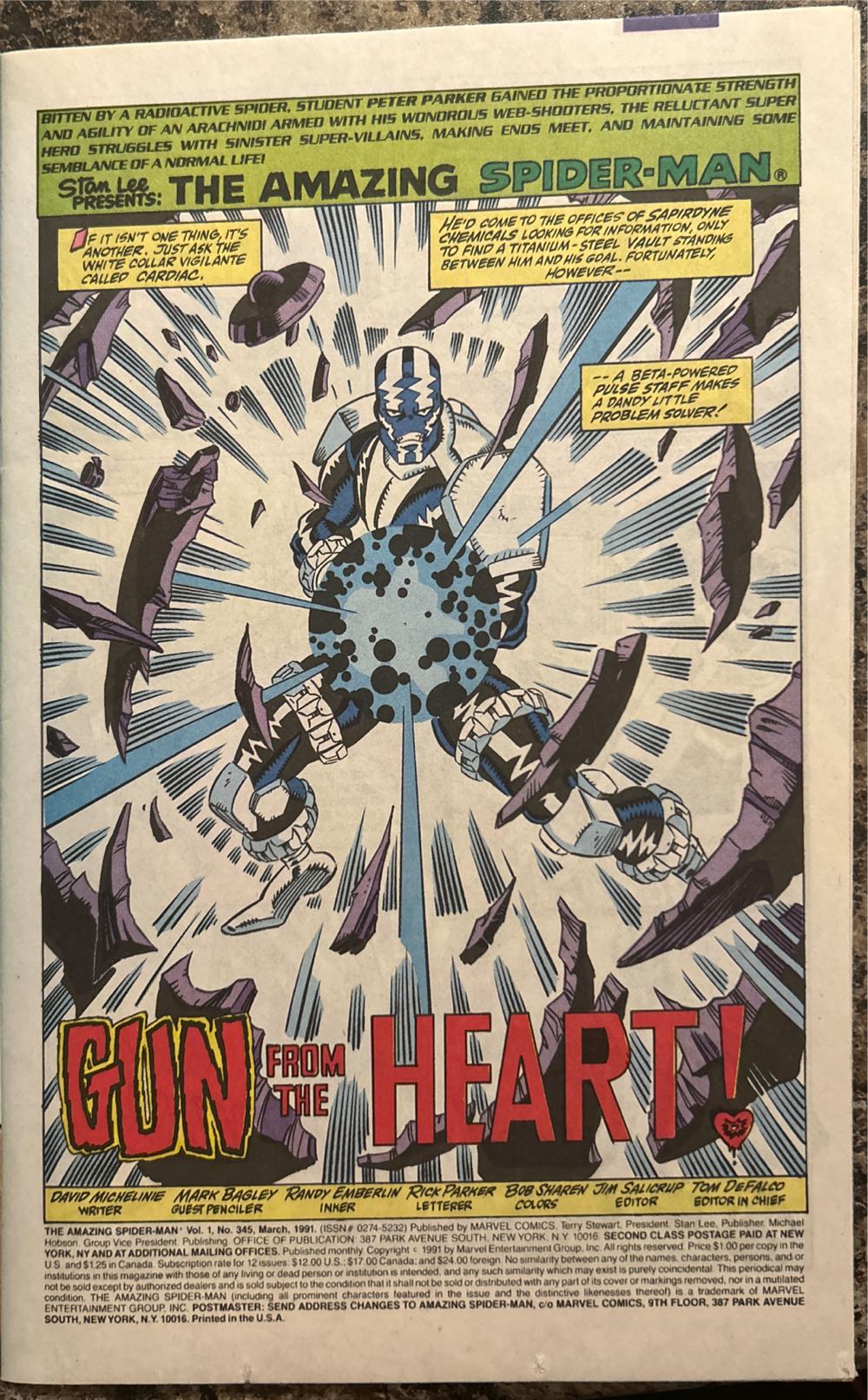 Amazing Spider-Man - Marvel (345 - Mar 1991) comic book collectible [Barcode 071486024576] - Main Image 3