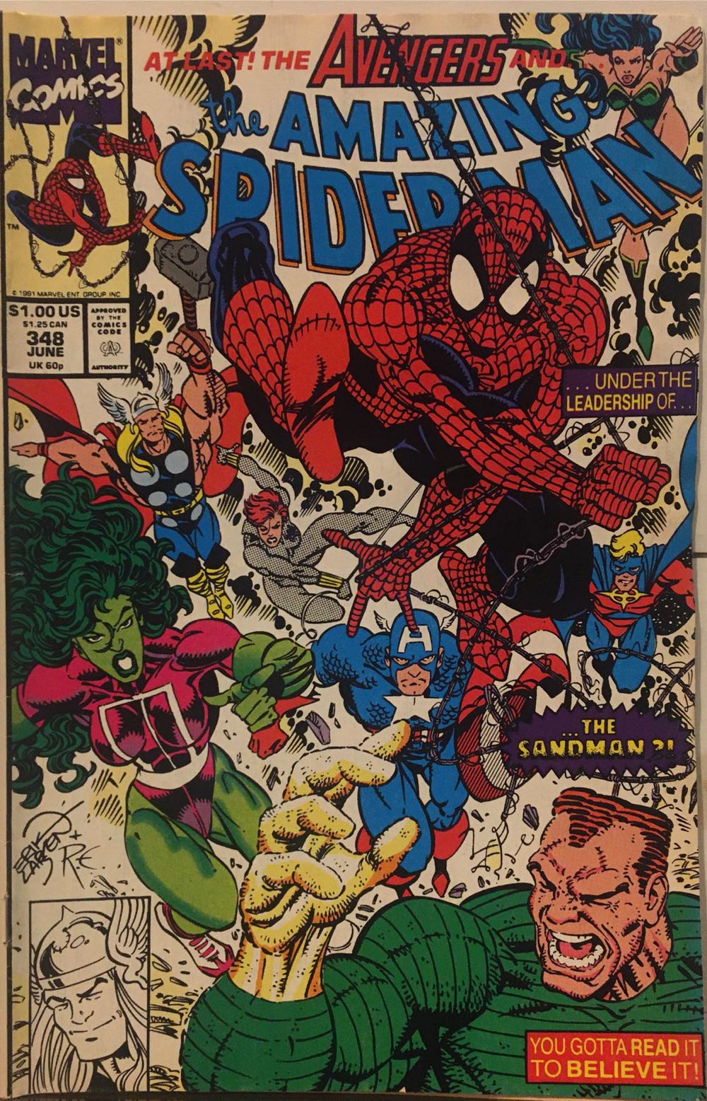 The Amazing Spider-man - Marvel Comics (348 - Jun 1991) comic book collectible [Barcode 071486024576] - Main Image 2