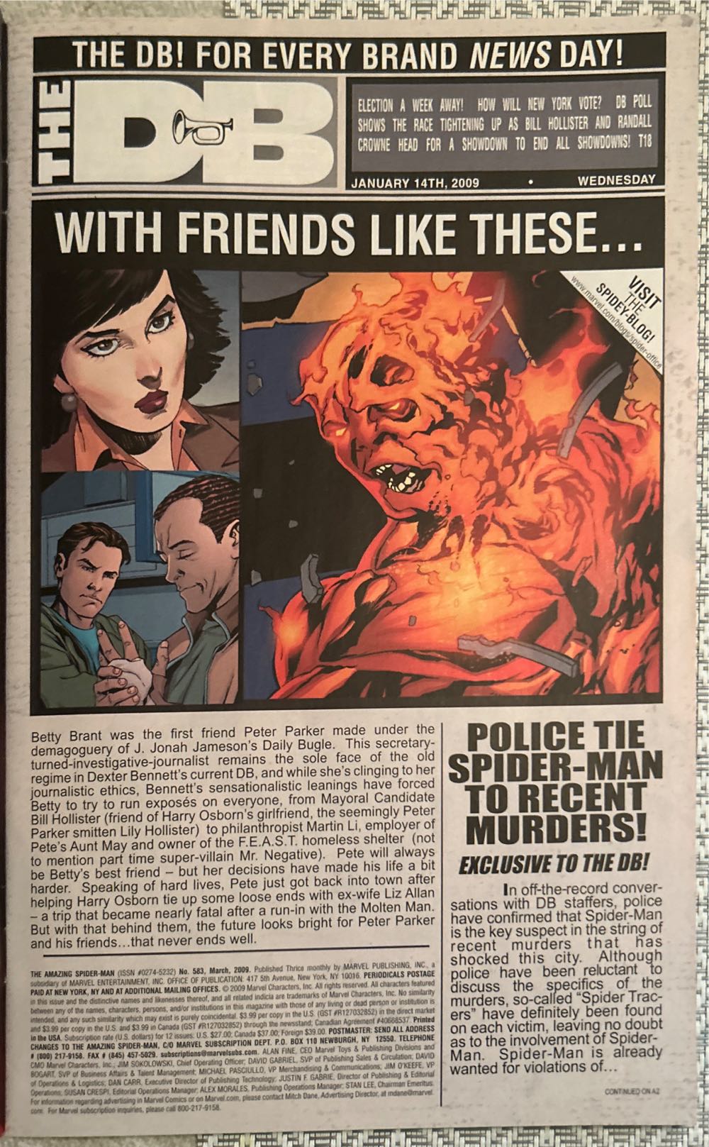 The Amazing Spider-man (Volume 1) - Marvel Comics (583 - Mar 2009) comic book collectible [Barcode 5960604716] - Main Image 3