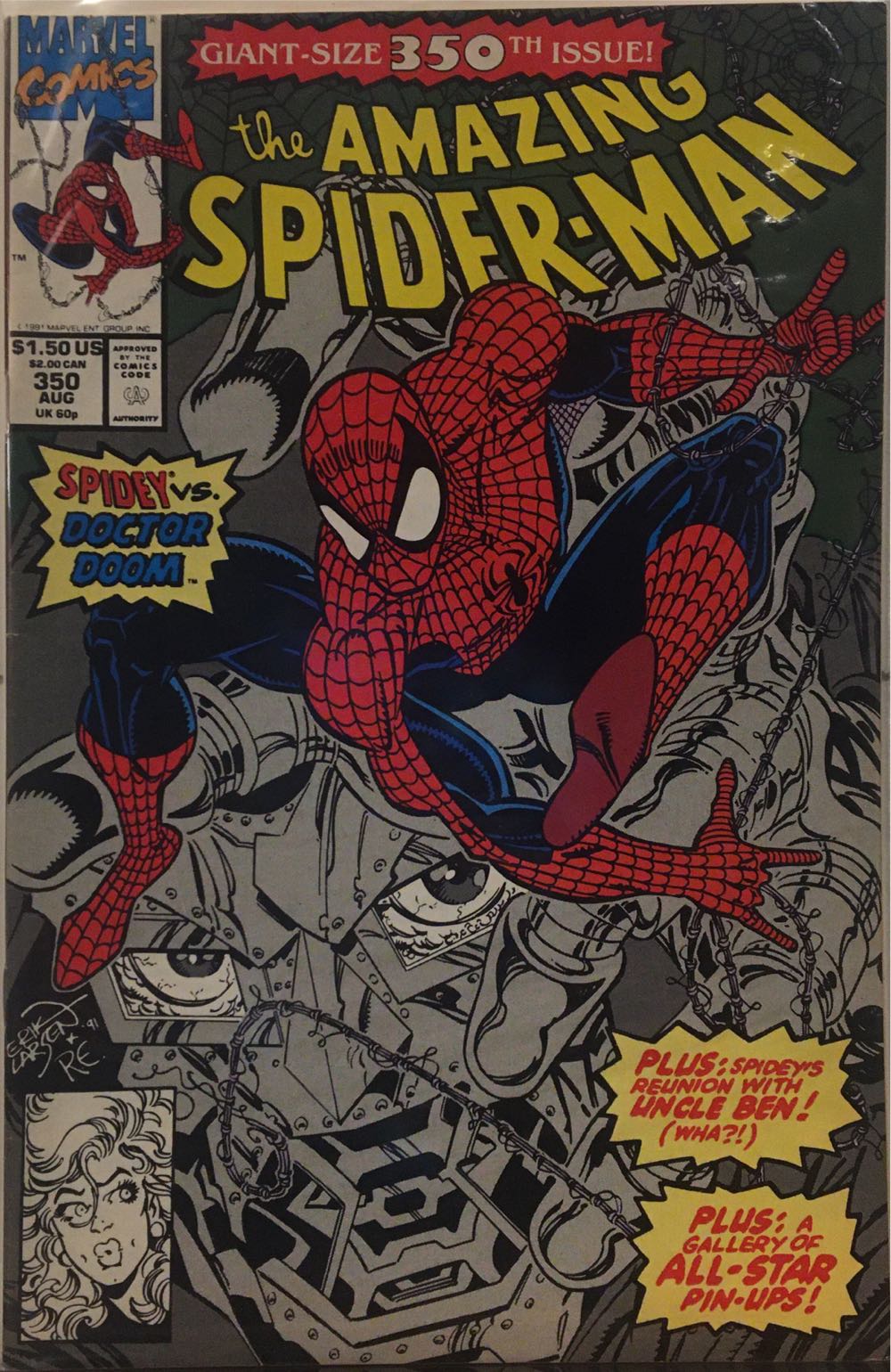 The Amazing Spider-Man (Vol. 1) - Marvel Comics (350 - Aug 1991) comic book collectible [Barcode 759606068142] - Main Image 2